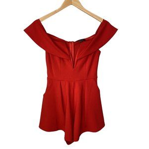 Evenuel Womens Romper Shorts Peasant Too Red Size Small S